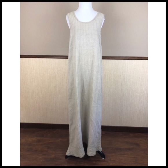sleeveless linen maxi dress